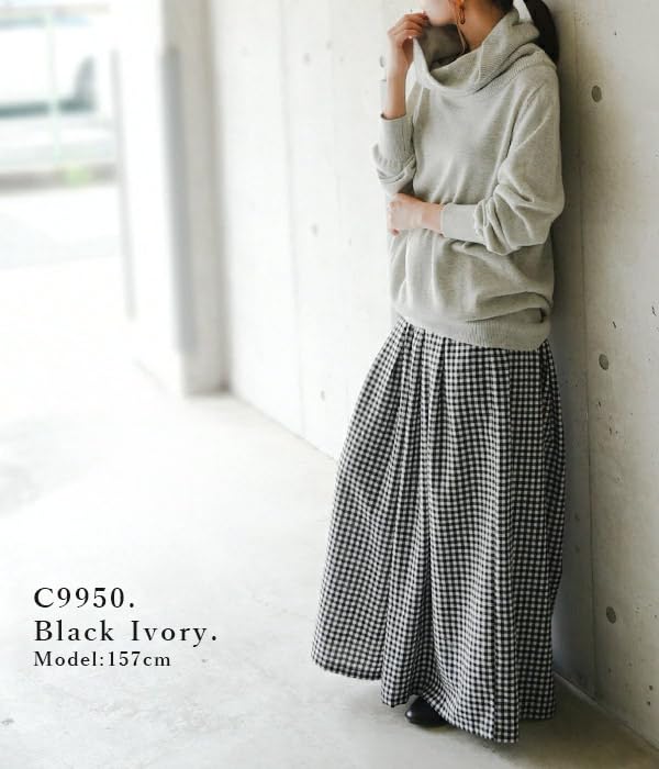 Andit Emural Pants with Elastic Loose Recycled and Brushed Sizes 99 Black Women's Nel-Tuck Wide-Leg Waist, Fit, Sustainable, Fabric, M-L,