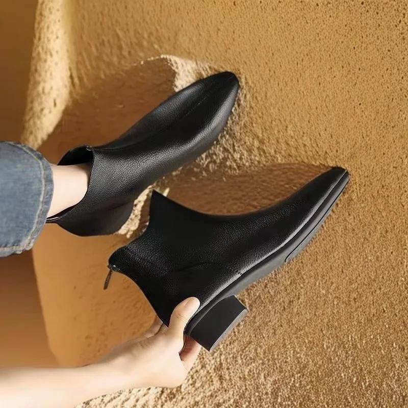 Fashion Woman Short Shoes Zip Elegant With Low Heels Booties Office Plain Sale Fashion 2025 Y2k Comfortable Hot Ankle Boots for Women