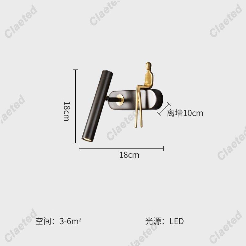 Creative Bedroom Wall Lamp Personality Postmodern Living Room Background Wall Light Luxury Bathroom Bedside Decor Wall Lamp