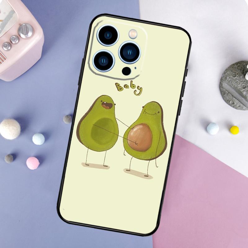 Cute Avocado Phone Case For iPhone 17 Pro Max 15 13 12 11 14 16 Pro Max Plus Mini 16e 17 Air Back Cover