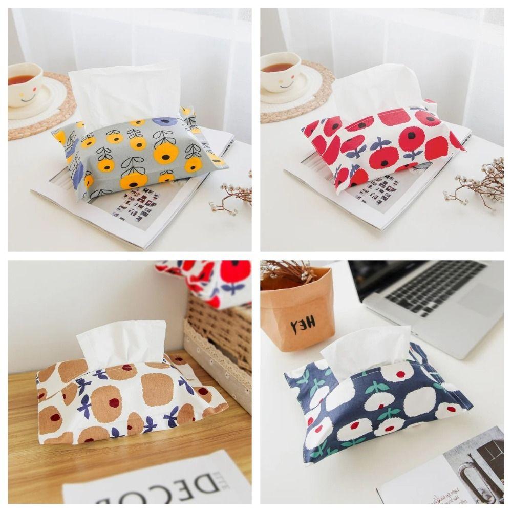 Portable Car Tissue Case Pastoral Style Car Napkin Holder Fashion Napkin Paper Bag  Seat Back