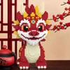 New  Dragon Building Blocks Kawaii Flong Baby Small Particle Puzzle Ornaments Children Boys And Girls New Year Birthday Gift