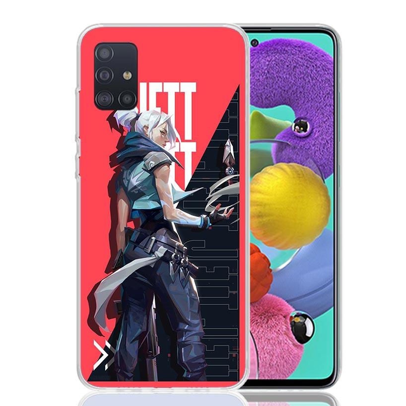 Valorant Jett Phone Case for Samsung Galaxy A52 A51 A50S A12 A22 A32 A72 A10S A30S A31 A71 Note 20 Ultra 10 Plus S10 Galaxy A52
