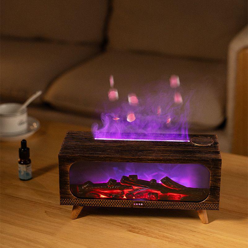 USB Simulated Fireplace Flame Humidifier & Night Light for Home & Bedroom