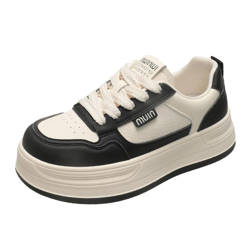 

Stepping on shit feeling white shoes women s 2025 new autumn popular leather versatile sports shoes soft-soled casual board shoes 40 чёрный