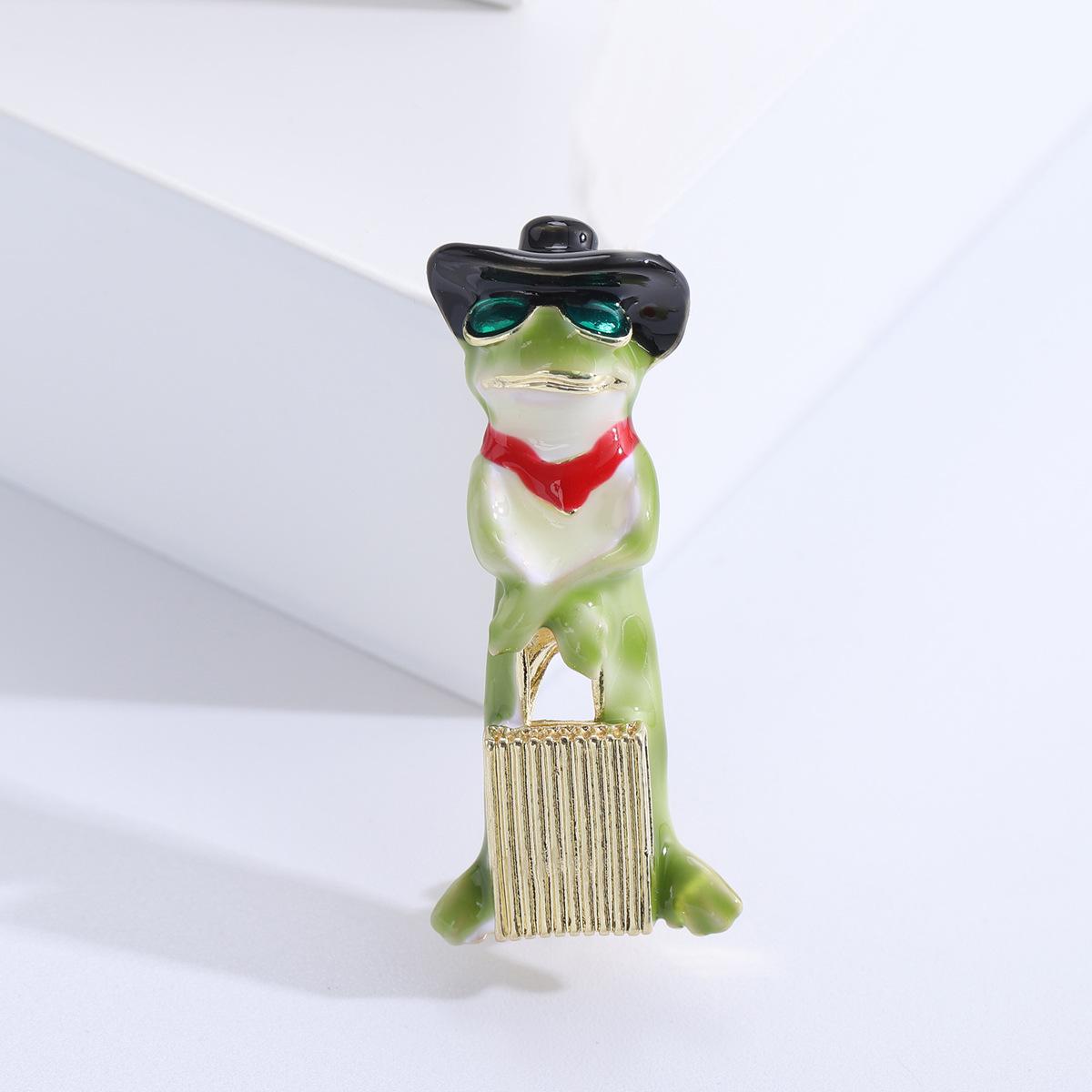 

Брошь в виде лягушки из зеленого сплава с каплями масла Креативная брошь в виде животного Аксессуары для костюма