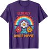 Elderly White Hippie Trending Funny Saying Tee TShirt Funny Rainbow Flowers Y2k Graphic Outfit Womens Fashion Joke Novelty Top