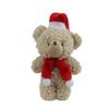 Cute Blushing Christmas Bear Plushie Mini Teddy Ornament Soft Short Plush Toy For Bags And Accessories
