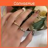Schicker S925 Echtsilber Geometrisches Design Verstellbarer Ring Mit Funkelnden Diamanten Für Trendige Frauen