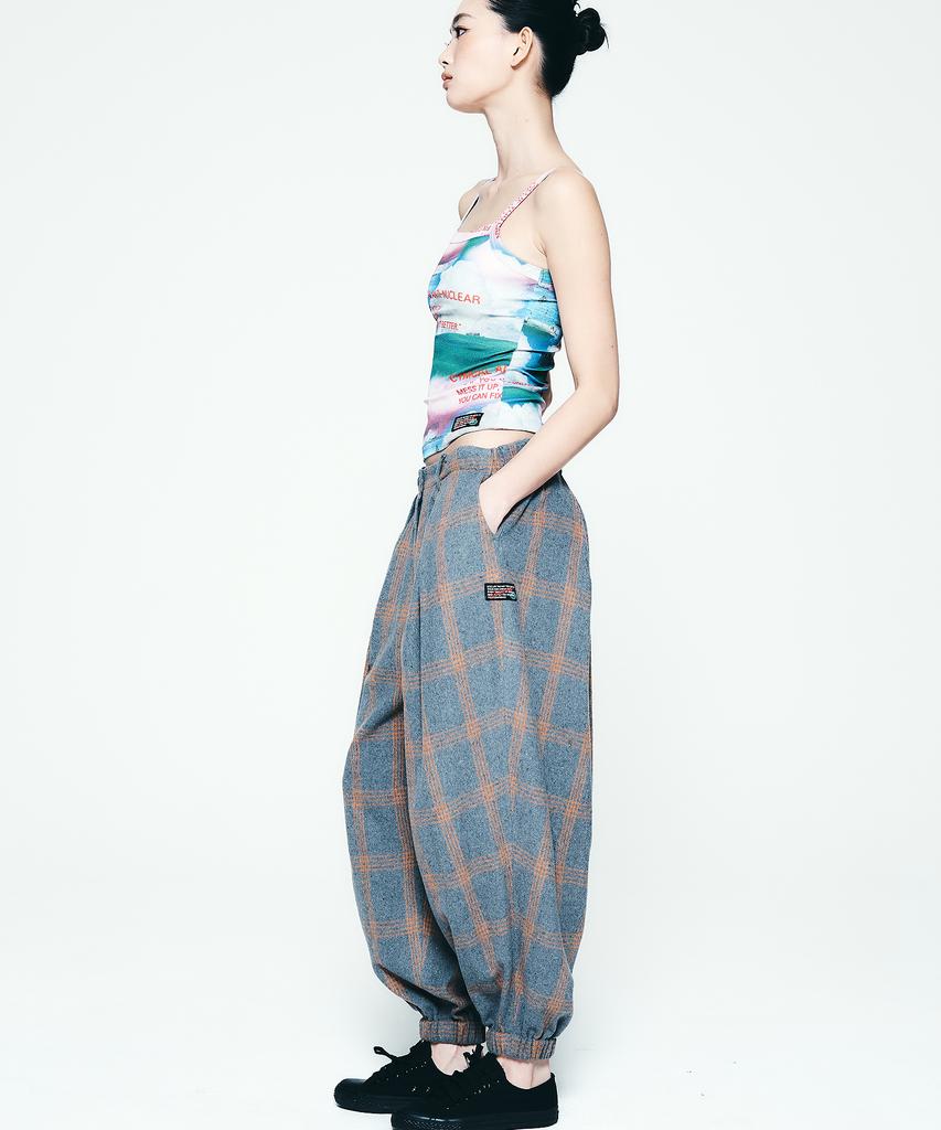 Soipeuyukaen Check Balloon Wool Jogger Pants