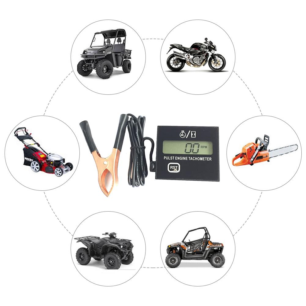 High Precision Meter Gas-oline Engine Lawn Mower Tachometer Digital Display Pulse Speed Speedometer Pulst Engine Tach RPM