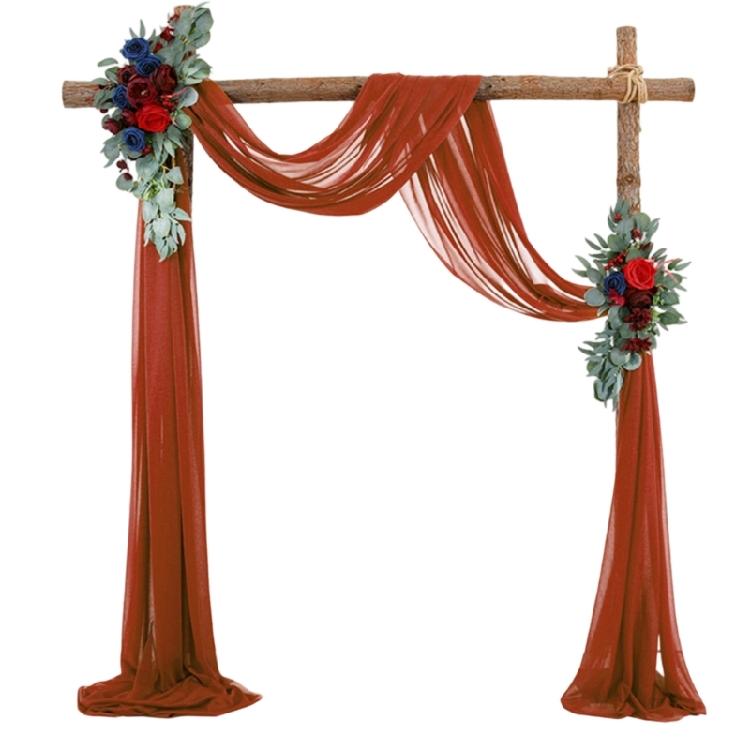 Good Quality Crinkle Proof Chiffon Curtain Versatile Sheer Fabric Arch Drape for Celebration Event
