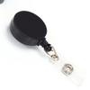 Frosted Anti-Lost Retractable Badge Clip with Metal Back and Pull-Out Buckle Lanyard