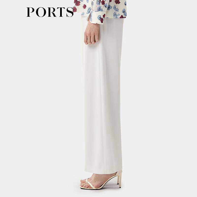 PORTS Women's Spring/Summer Double-Breasted Wide-Leg Pants