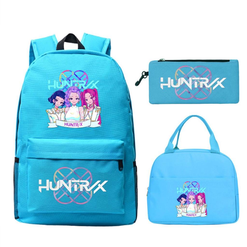 Animation Cartoon Printing Trend Student School Bag Lunch Bag Stationery Pencil Bag Combination Three-Piece Set