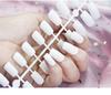24 pezzi / set fai da te unghie rapide testa piatta lunga satinata opaca unghie finte strisce multicolori manicure con usura finita