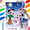 Mickey Mouse and Minnie Mouse Christmas Winter Snow Oil Painting Digital Painting Art Kit Handmade Diy Gifts Home Decorations