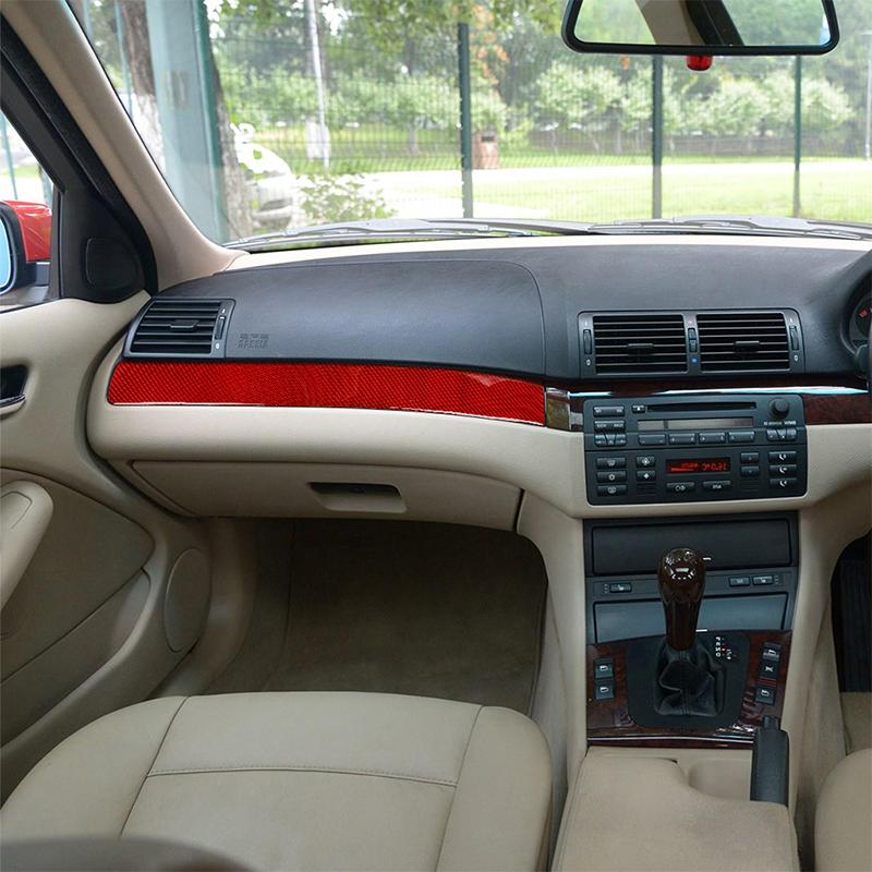 Pre BMW 3Series E46 1998-2005 Real Carbon Fiber Co-Pilot Obloženie stredového ovládacieho pásu Vnútorné príslušenstvo Interiér auta