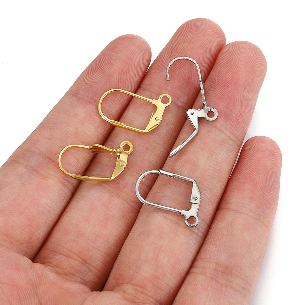 20 pezzi Acciaio Inossidabile Orecchini a Gancio Francese Chiusura a Leva Gancio per Orecchini a Cerchio Anello Aperto Ganci per Orecchini a Leva per Orecchini Creazione Gioielli Fai da Te