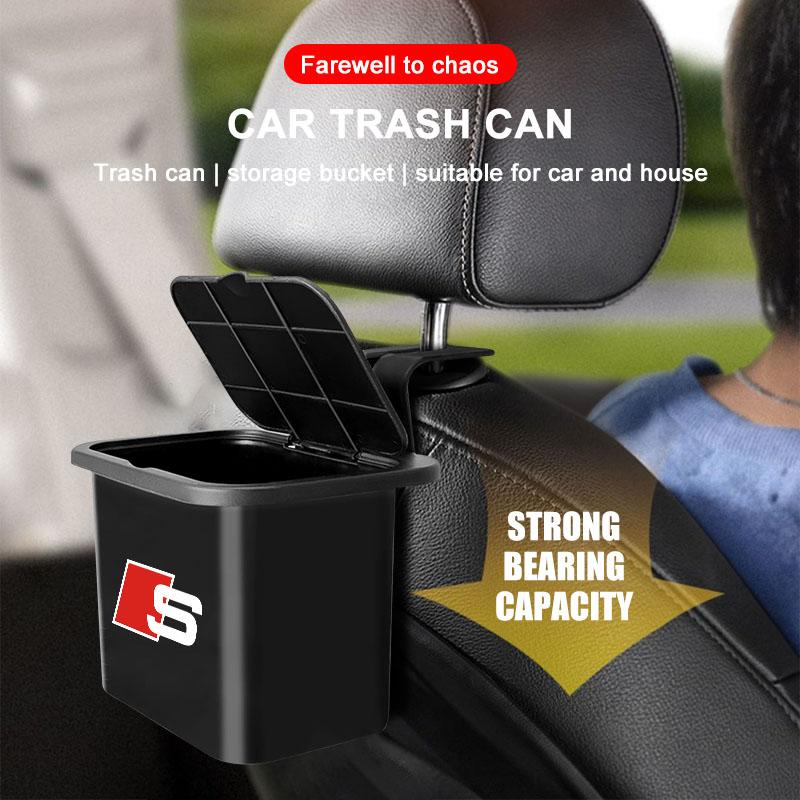 1Pcs Car Hanging Trash Bin Seat Back Storage Box Phone Holder Hook For Audi C7 C6 C5 B5 B6 B7 B8 B9 D3 Q3 Q5 Q7 TT A1 A3 A4 A5 A6 A7