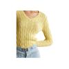 Polo Ralph Lauren Solid Logo V-Neck Long Sleeve Knit Sweater Women Sweater Yellow 211570011-102