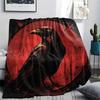 Crow Print Flannel Blanket, High quality Comfortable for All Seasons, Home Decor, Warmth and Comfort, Perfect for Christmas Gifts