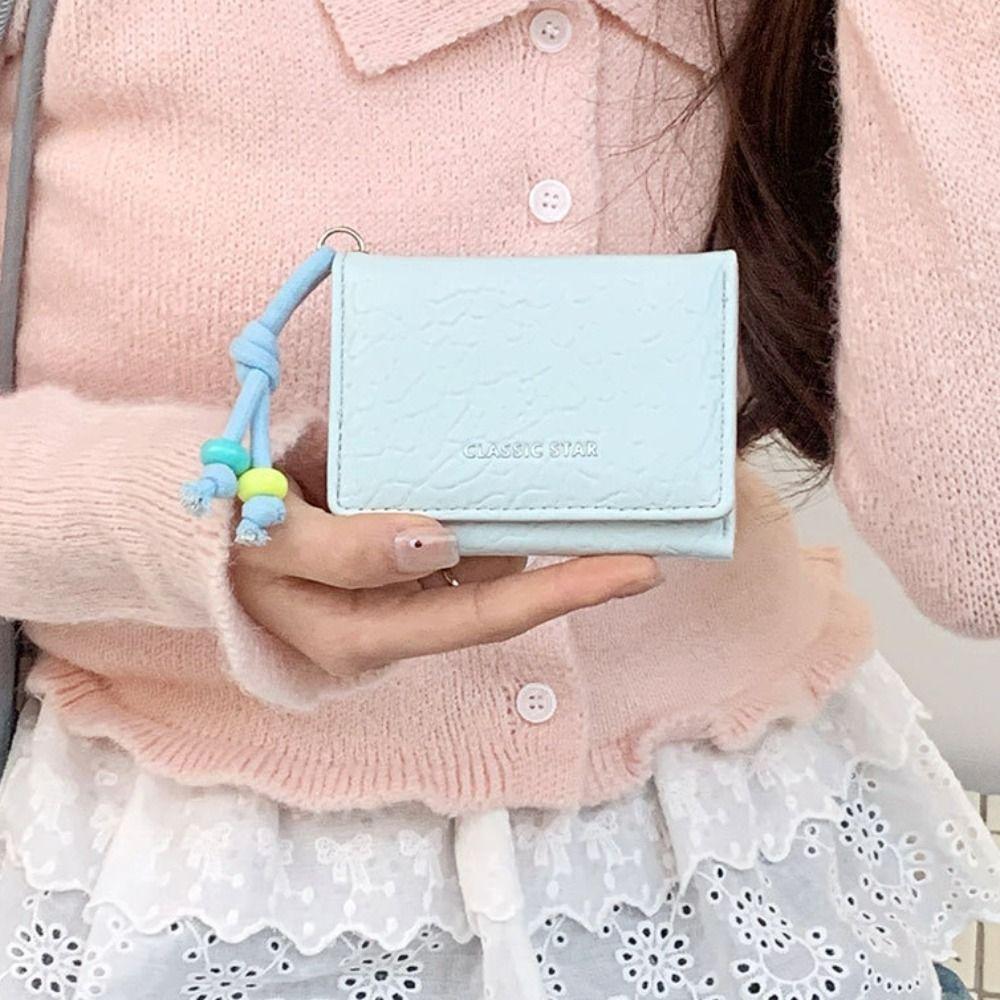 

PU Leather Candy Color Wallet Sweet Coin Purse Lovely Folding Card Holder Women