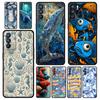 Blue Ocean Fish Phone Case For Oppo A17 A31 A54 A57 A78 A79 A98 Find X5 X6 Reno 6 7 8 10 11 12 13 F Pro 5G Soft TPU Cover Fundas