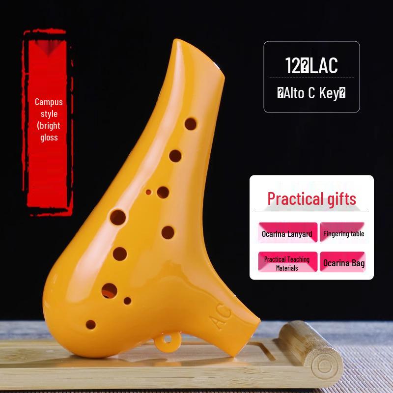 12-Hole Alto AC Ocarina: Stylish Beginner Instrument for Students