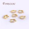 18K Gold Plated Brass with Zircon Earring Hook Clasps,Earwires Fasteners For Earring,DIY Jewelry Making,Accessories For Earrings