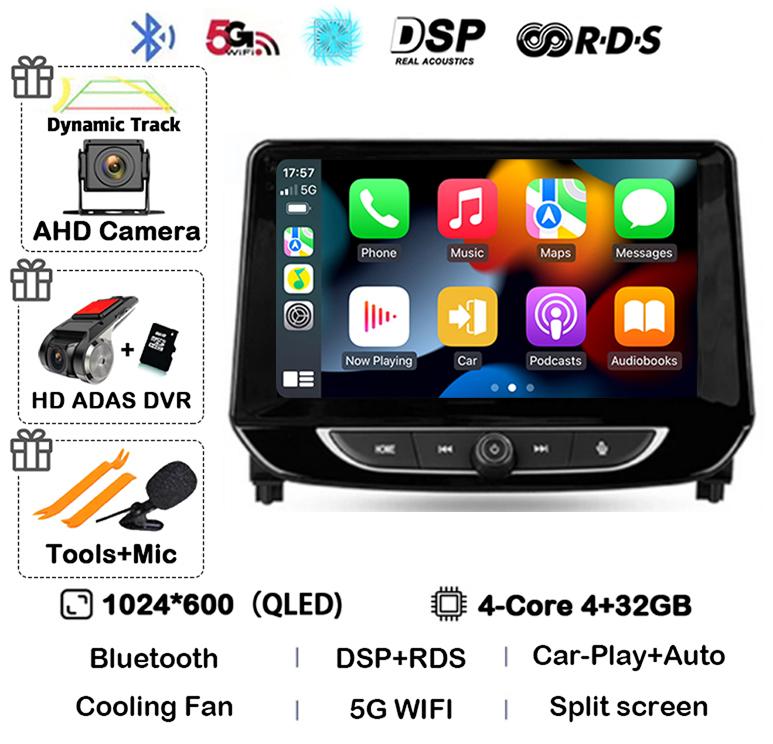 Android 14 Carplay Auto 4G+WIFI Car Radio For Chevrolet Tracker 4 2019 2020 2021 2022 Multimedia Stereo Video Player GPS Audio