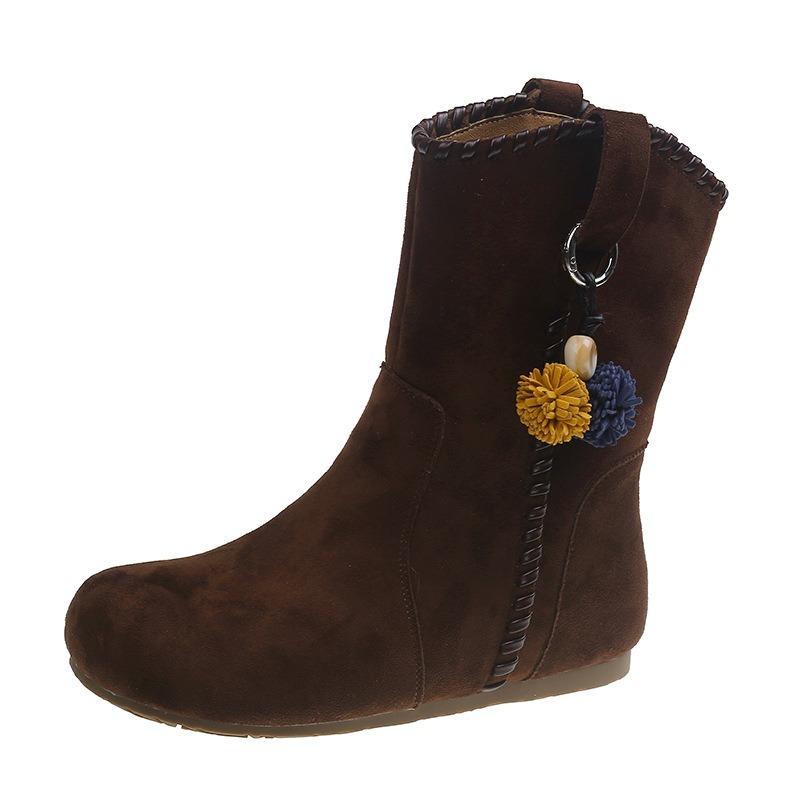 Cowhide version inner height increase small Martin boots women's short boots autumn and winter new western cowboy boots