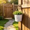 Wall Mounted Flower Holder Vintage Iron Hanging Planter, Rustic Bird Metal Pot with Rope, Vase Small Bucket for Garden Patio Balcony Decor,