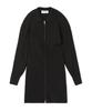 Lily Brown Zip Rib Knit Mini Dress Black Women's LWNO244184,