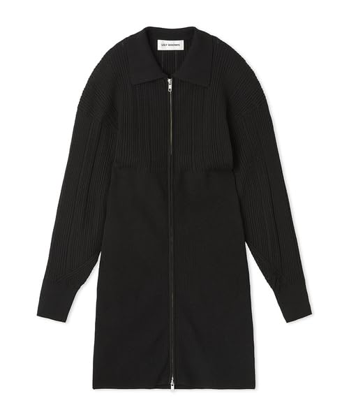 

Lily Brown Zip Rib Knit Mini Dress Black Women s LWNO244184, чёрный