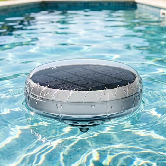 Lumière de Piscine Flottante Solaire avec Télécommande 12 Modes d'Éclairage Fonction Minuterie Étanche IP67 Lumière Flottante Solaire pour Piscines