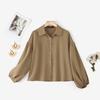ZANZEA Women Loose Classic Collar Solid Color Long Sleeve Blouse