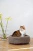 Round Natural Wool Pet Bed - Beige 30 Cm