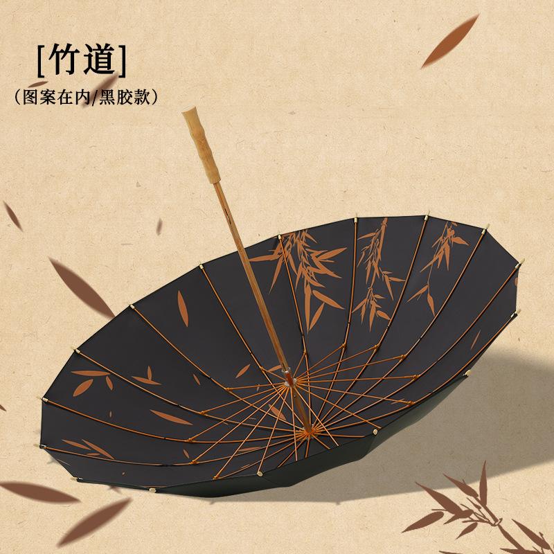 

Новый 16-спицевый зонт с прямым стержнем, китайский новый зонт с длинной ручкой, простой и модный бамбуковый зонт-трость 23