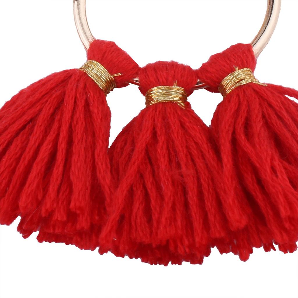 Damen Ethno Bohemian Übertrieben Fächer Fransen Lange Quasten Glitzernde Strasssteine Hängende Ohrringe Ohrhänger