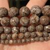 Natural Stone Coffee Jasper Natural Spacer Loose Bead for Jewelry Making DIY Bracelet Accessories ( Pick Size 4 6 8 10 Mm )
