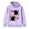 Kids Boys Girls Hoodie Sweatshirt, Cute Fluffy Black Cat Print Pullover, Casual Long Sleeve Loose Fit Hooded Tops for Daily Street Wear