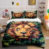Lion Face with Leaves. Bedding Sets Duvet Cover Sets Duvet Covers Pillowcases(1*Duvet Cover 2*Pillowcases Without Duvet Insert)