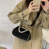 Folded mouth gold bag women's light luxury pearl handbag