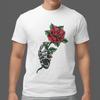 Skeleton Hand Holding Rose T Shirt Gothic Tattoo Style Unisex Graphic Tee