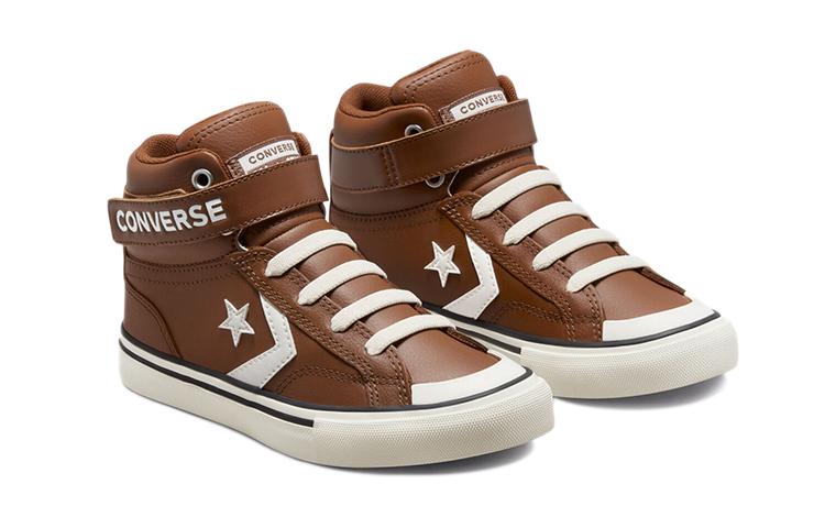 Converse Scarpe da Skateboard per Bambini Pro Blaze Strap Comode High top Kaki Marrone 672121C