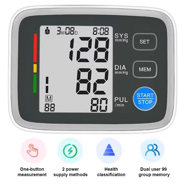 XUMENG U80EH Elektrisches LED Automatisches Digitales Intelligentes Blutdruckmessgerät Oberarm Blutdruckmessgerät 99,9% Genauigkeit 2 Jahre CE