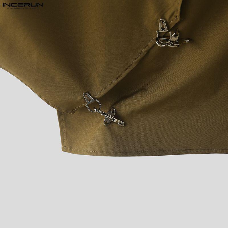 INCERUN Men Sleeveless Thin Irregular Casual Loose Fit Hooded Tank Tops