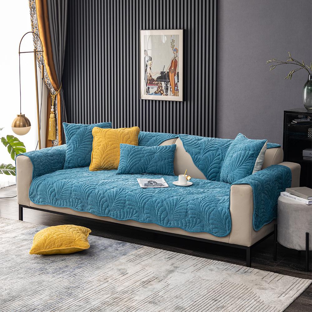 Four Seasons Universal Embroidered Sofa Cushion Chenille Non-Slip Seat Cushions Simple Combination Sofa Cover Cover Cloth