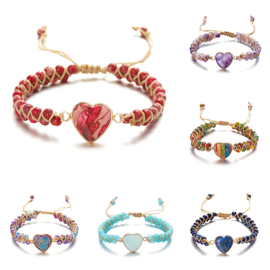 Heart Shaped Stone Wrap Bracelet For Travel And Gift Giving